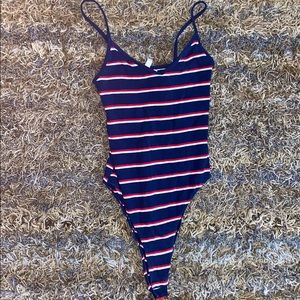 Red/white and blue body suit